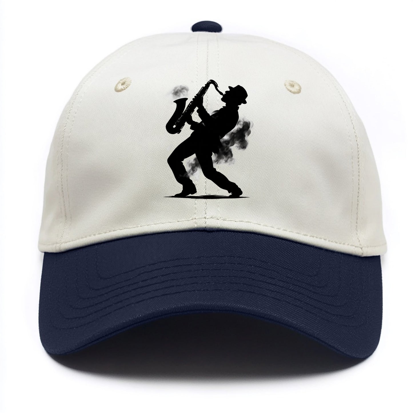 Saxophonist playing jazz in smoky room - Two Tone Cap - Navy