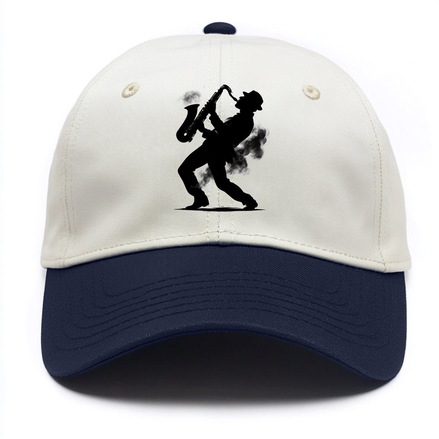 Saxophonist playing jazz in smoky room - Two Tone Cap - Navy