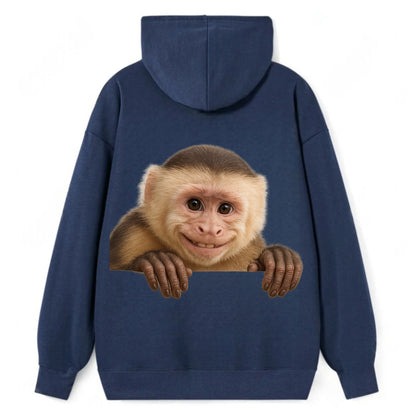 Capuchin Monkey  - Classic Pullover Hoodie - Navy