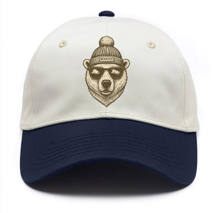 Winnipeg Polar Bear wearing Winnipeg bea - Two Tone Cap - Navy