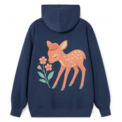 Coral Fawn - Classic Pullover Hoodie - Navy