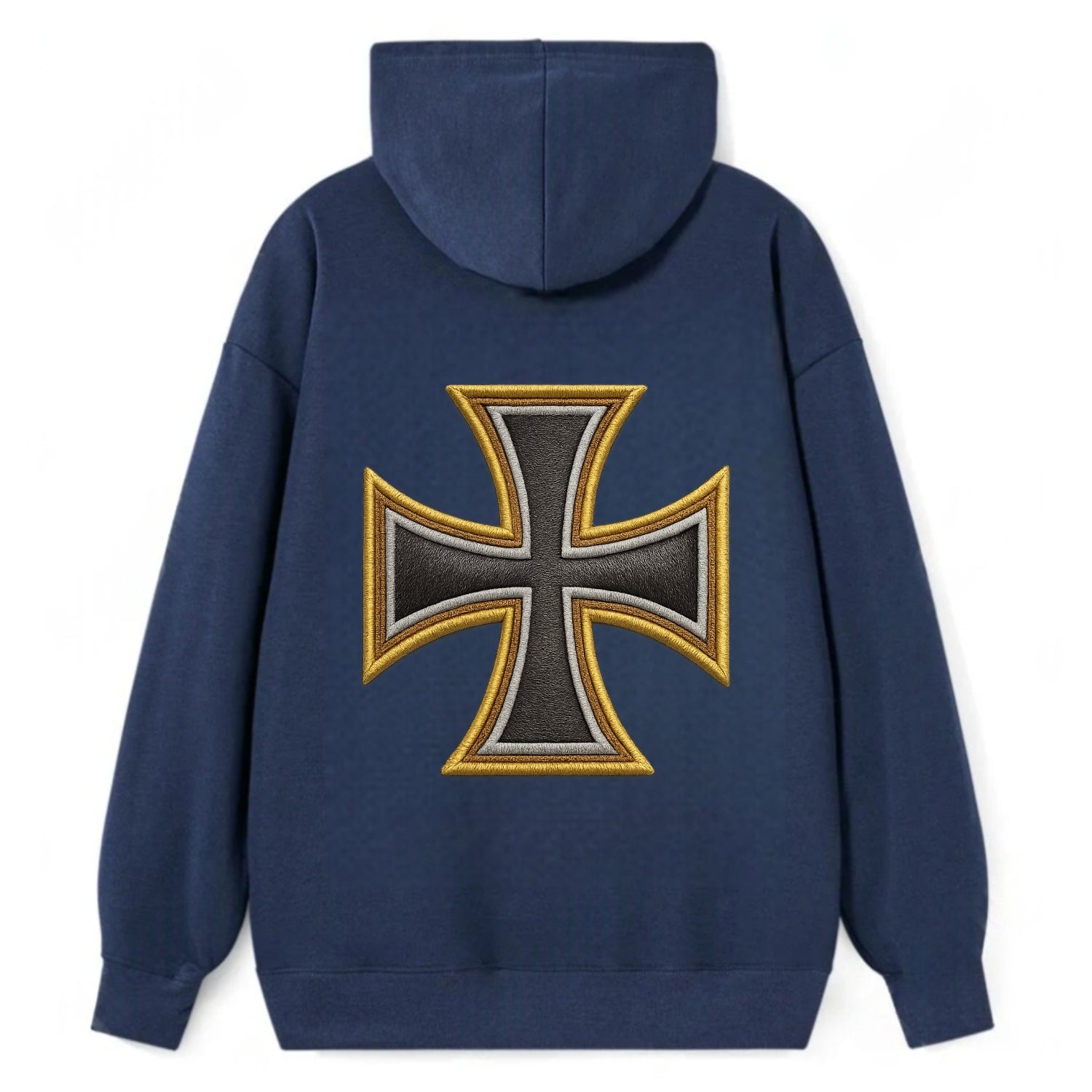 Teutonic Cross  - Classic Pullover Hoodie - Navy