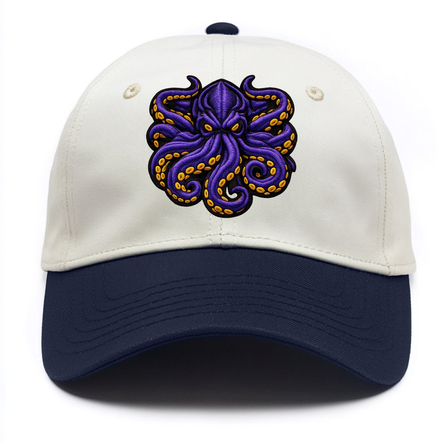 KRAKEN TENTACLES - sea monster in purple and black , deep sea - Two Tone Cap - Navy