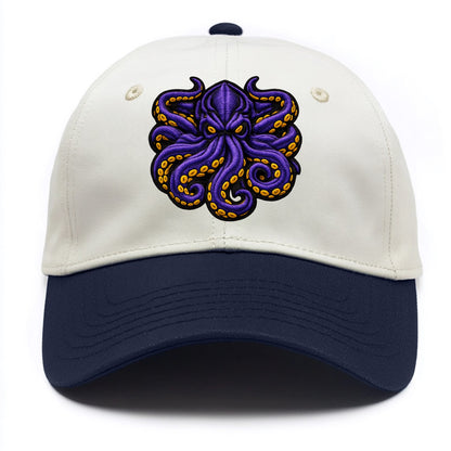 KRAKEN TENTACLES - sea monster in purple and black , deep sea - Two Tone Cap - Navy