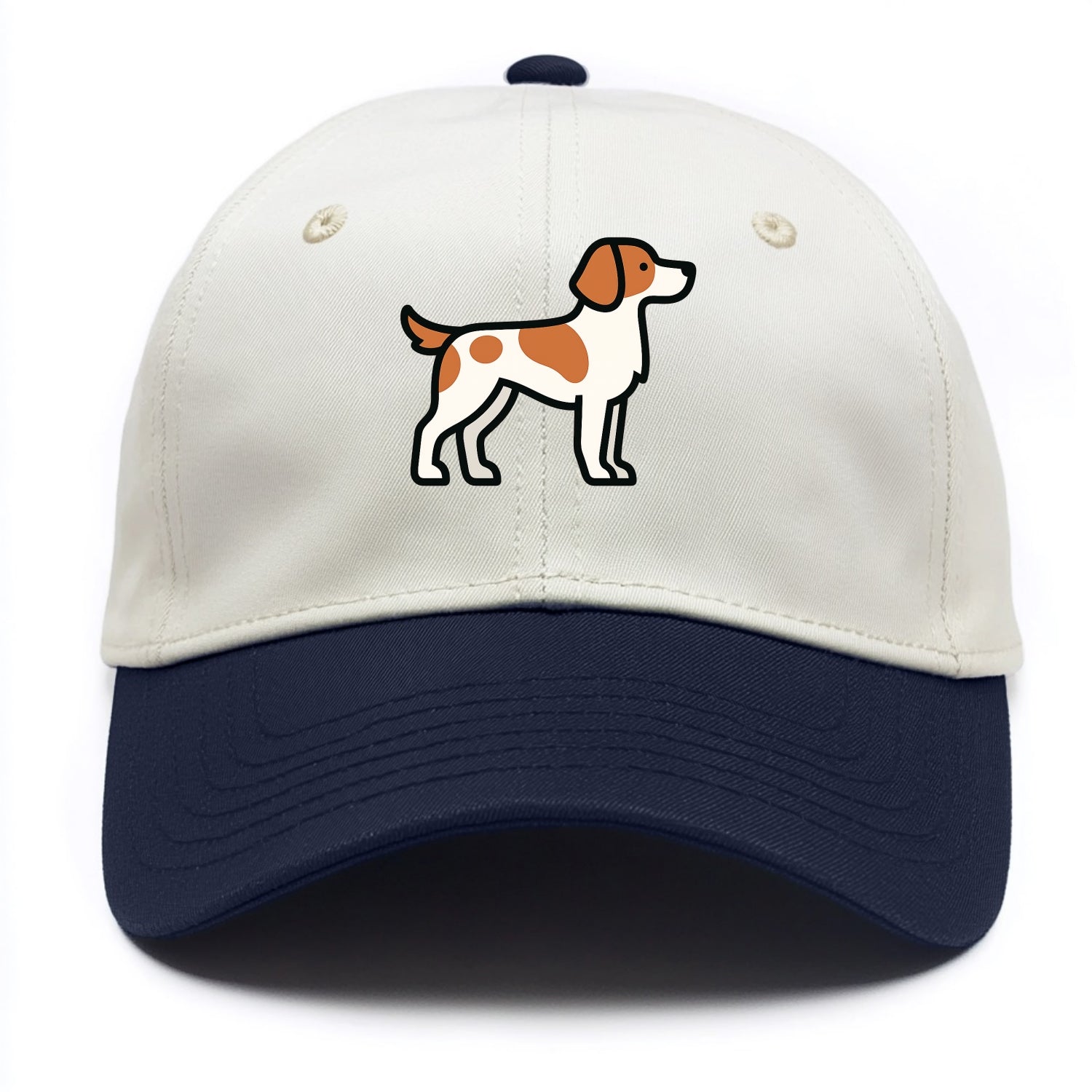 Brittany Spaniel - Orange and white flat side profile - Two Tone Cap - Navy