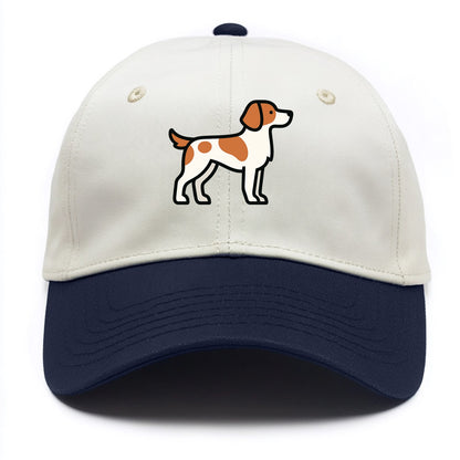 Brittany Spaniel - Orange and white flat side profile - Two Tone Cap - Navy