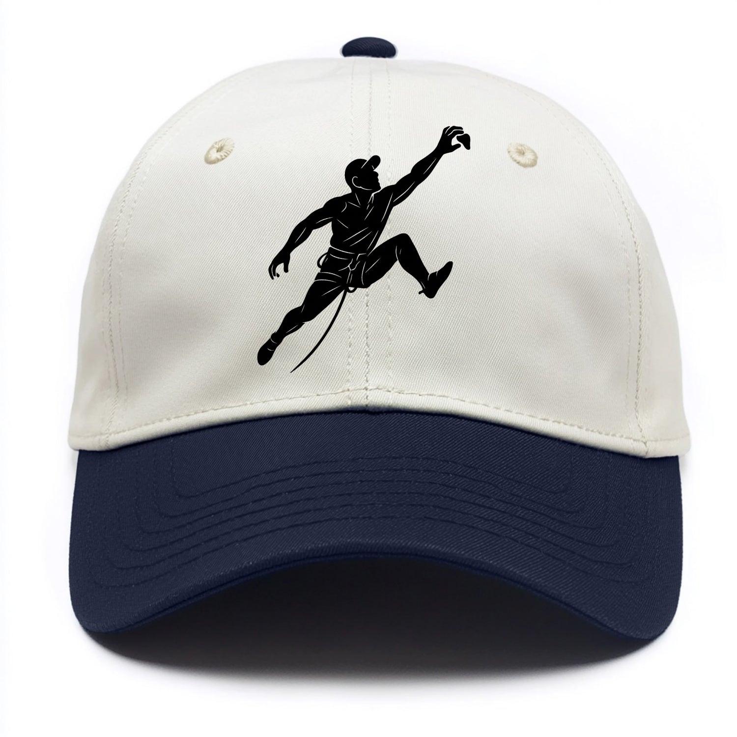 Rock wall climber reaching hold - Two Tone Cap - Navy