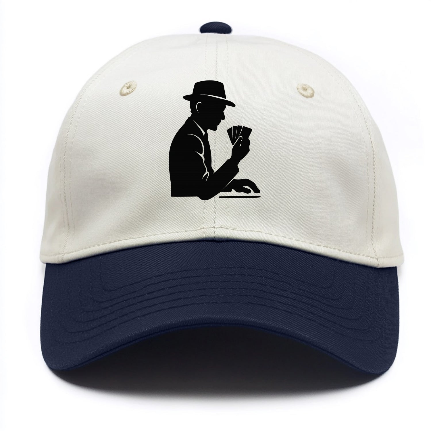 Poker player with cards close - Two Tone Cap - Navy