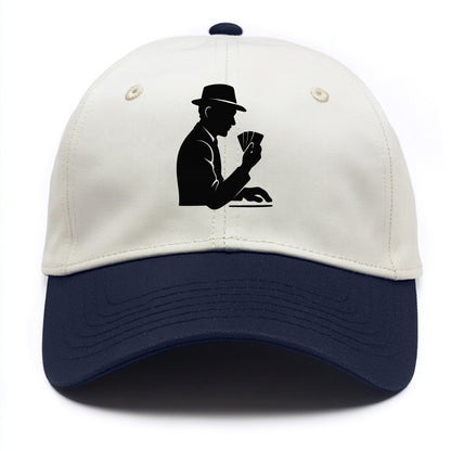 Poker player with cards close - Two Tone Cap - Navy