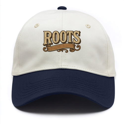 Bold typography design - ROOTS - where you come from, heritage - Two Tone Cap