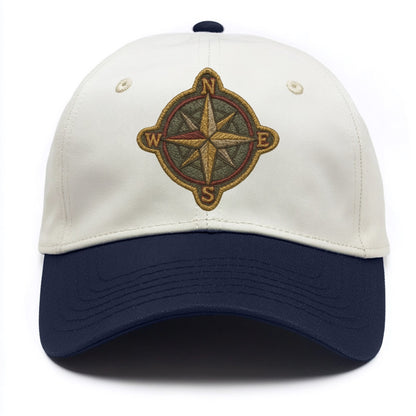 Compass rose with cardinal directions - explorer symbol - Two Tone Cap - Navy