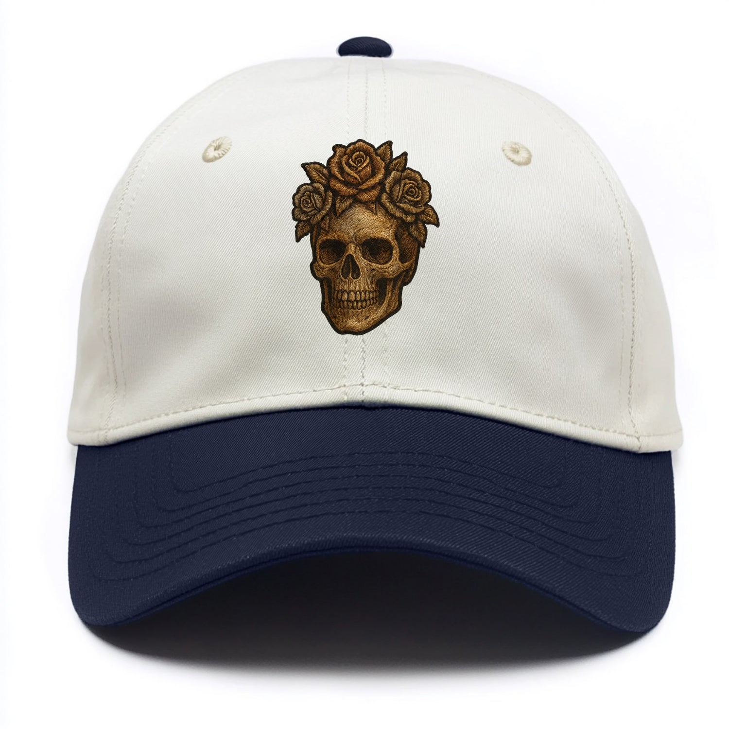 Skull and Roses  - Two Tone Cap - Navy
