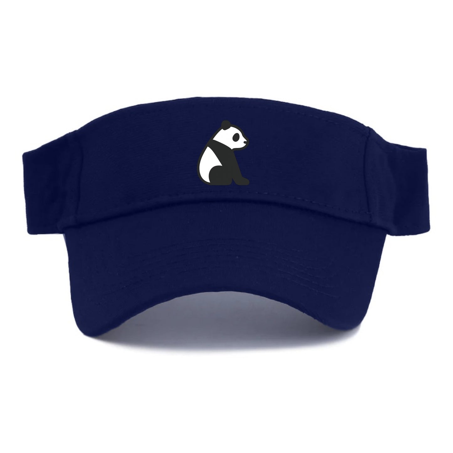 Panda - Black and white sitting pose flat side profile - Visor - Navy