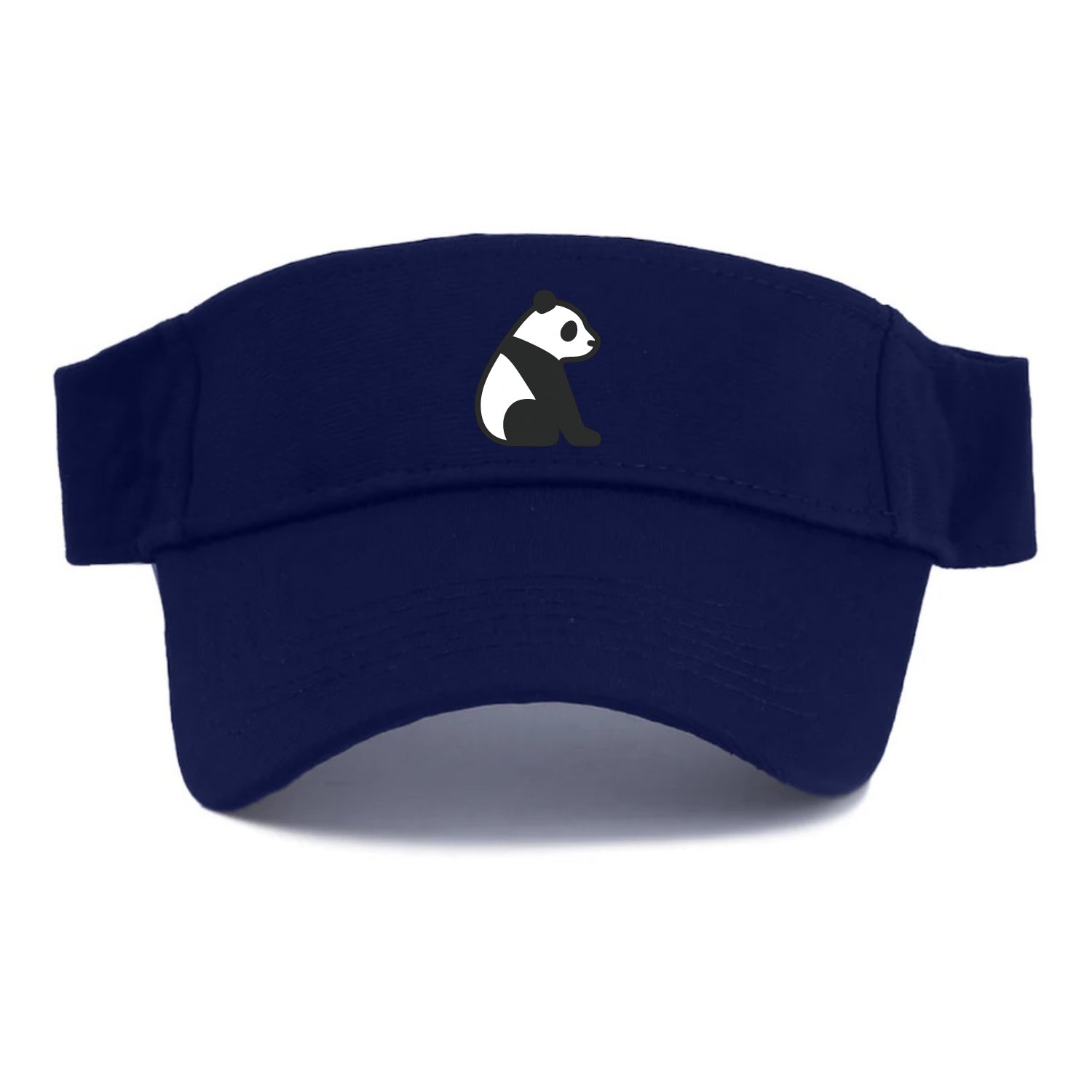 Panda - Black and white sitting pose flat side profile - Visor - Navy