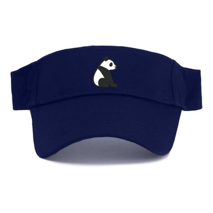 Panda - Black and white sitting pose flat side profile - Visor - Navy