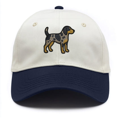 Bluetick Coonhound - Trendy spotted hound logo with prominent black border - Two Tone Cap - Navy