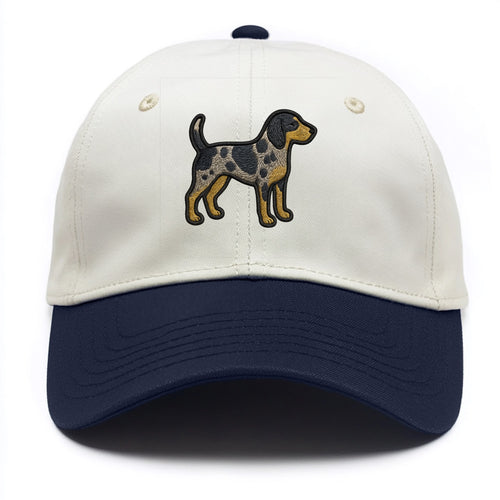 Bluetick Coonhound - Trendy spotted hound logo with prominent black border - Two Tone Cap