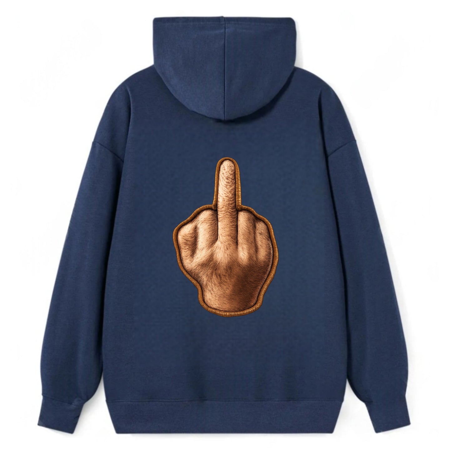 MIDDLE FINGER - hand gesture in skin tone , attitude - Classic Pullover Hoodie - Navy