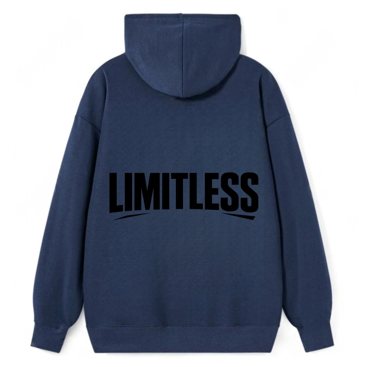 Bold typography design - "LIMITLESS" - no boundaries, infinite potential - Classic Pullover Hoodie - Navy