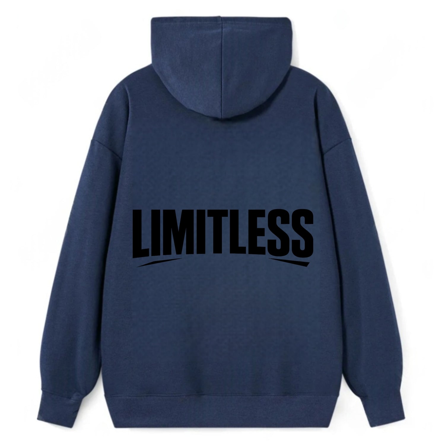 Bold typography design - "LIMITLESS" - no boundaries, infinite potential - Classic Pullover Hoodie - Navy