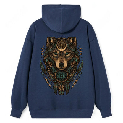 Storm Wolf Thunder  - Classic Pullover Hoodie - Navy