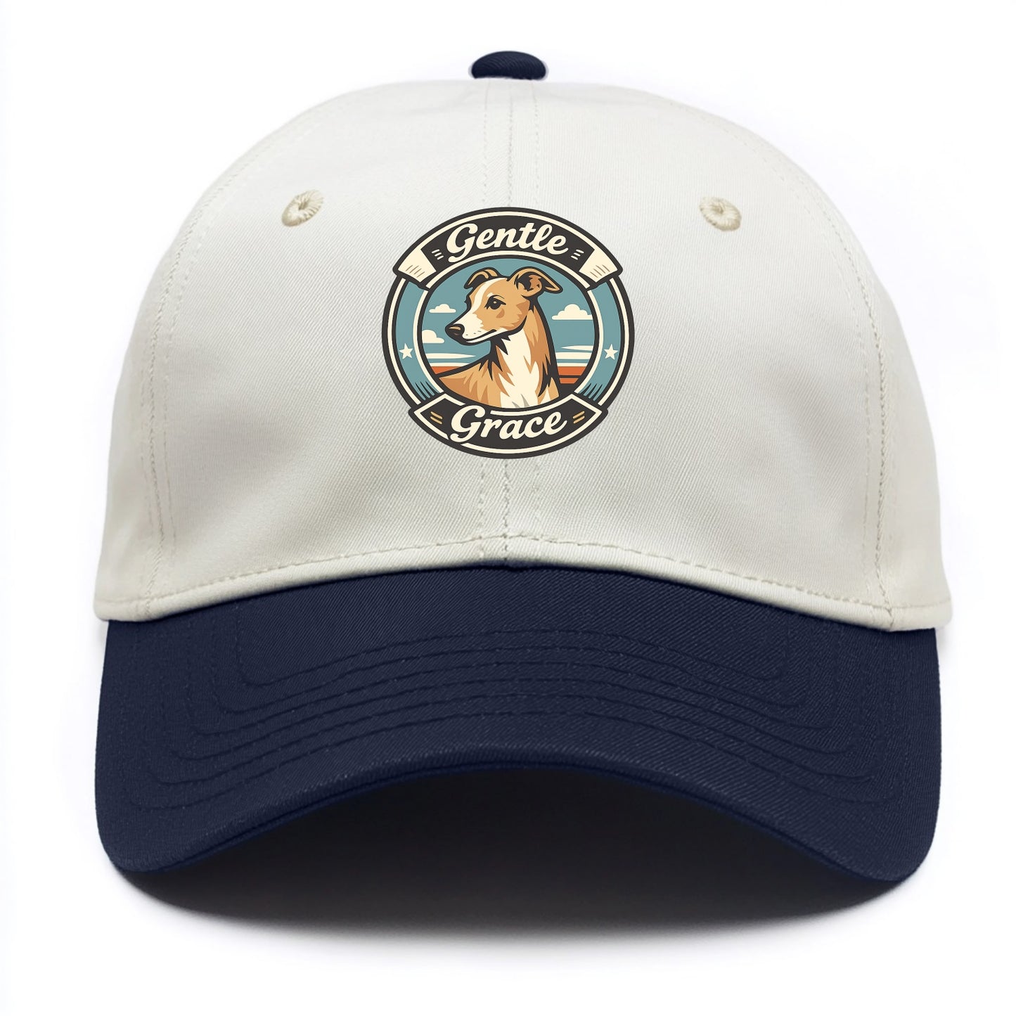 Gentle Grace of the Whippet - Two Tone Cap - Navy