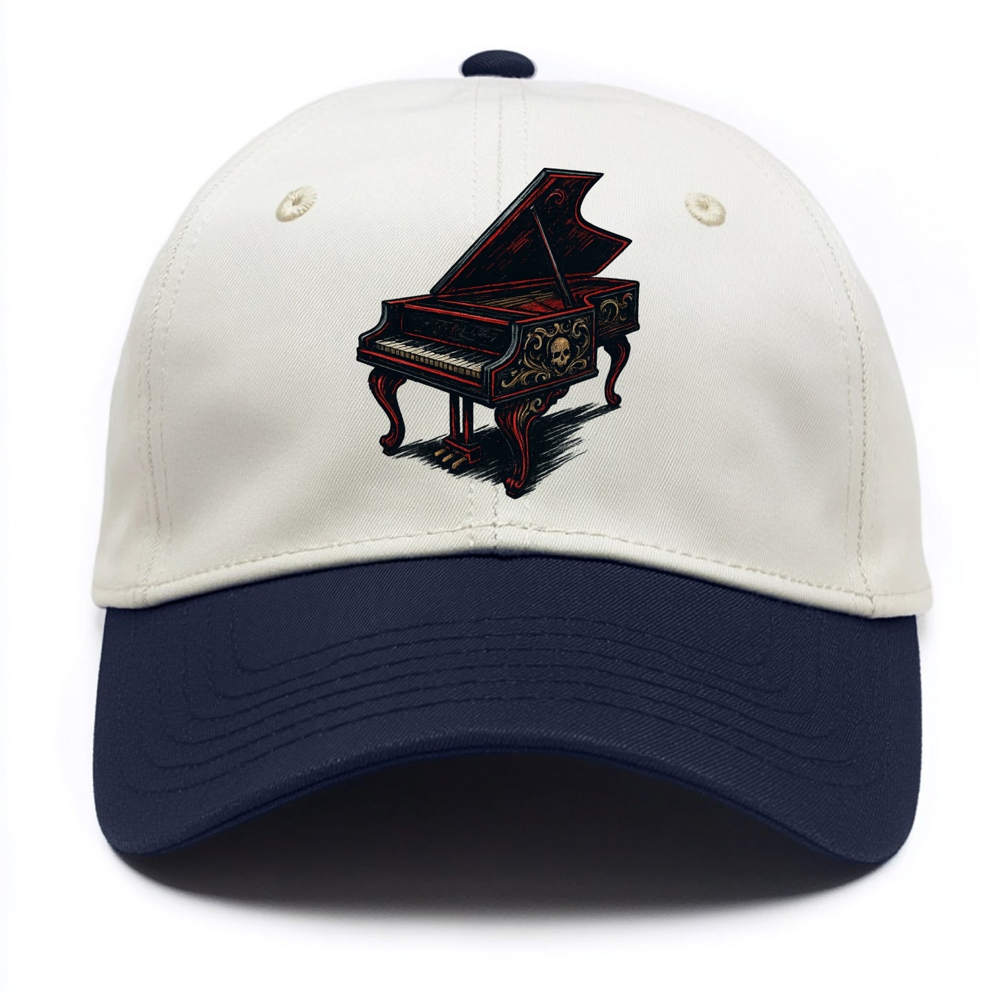Harpsichord with baroque decorative styling - Two Tone Cap - Navy
