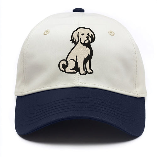 Löwchen - Little Lion Dog white embroide - Two Tone Cap