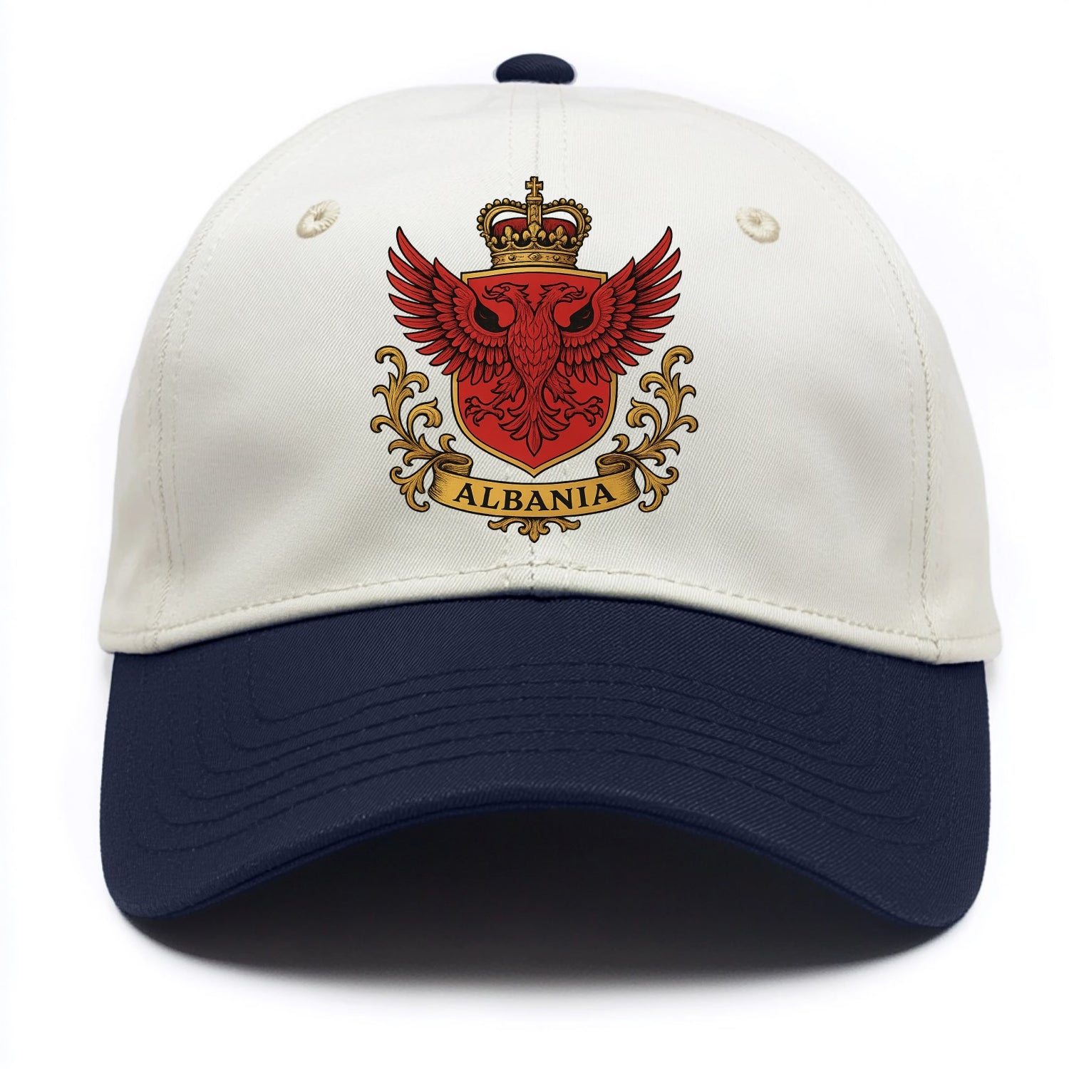 Albania Heritage Badge  - Two Tone Cap - Navy