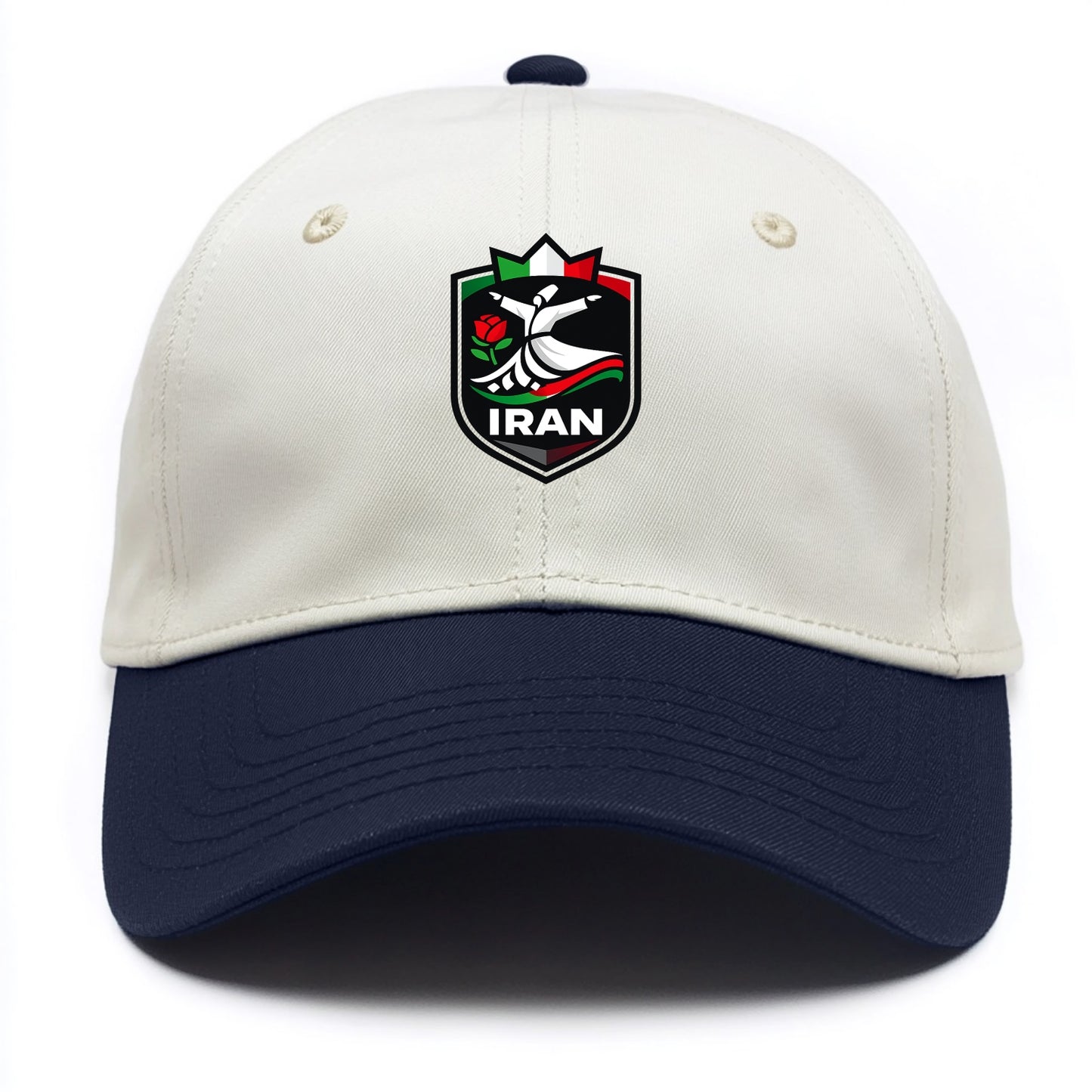 Iran Rumi Poetry Badge - Two Tone Cap - Navy