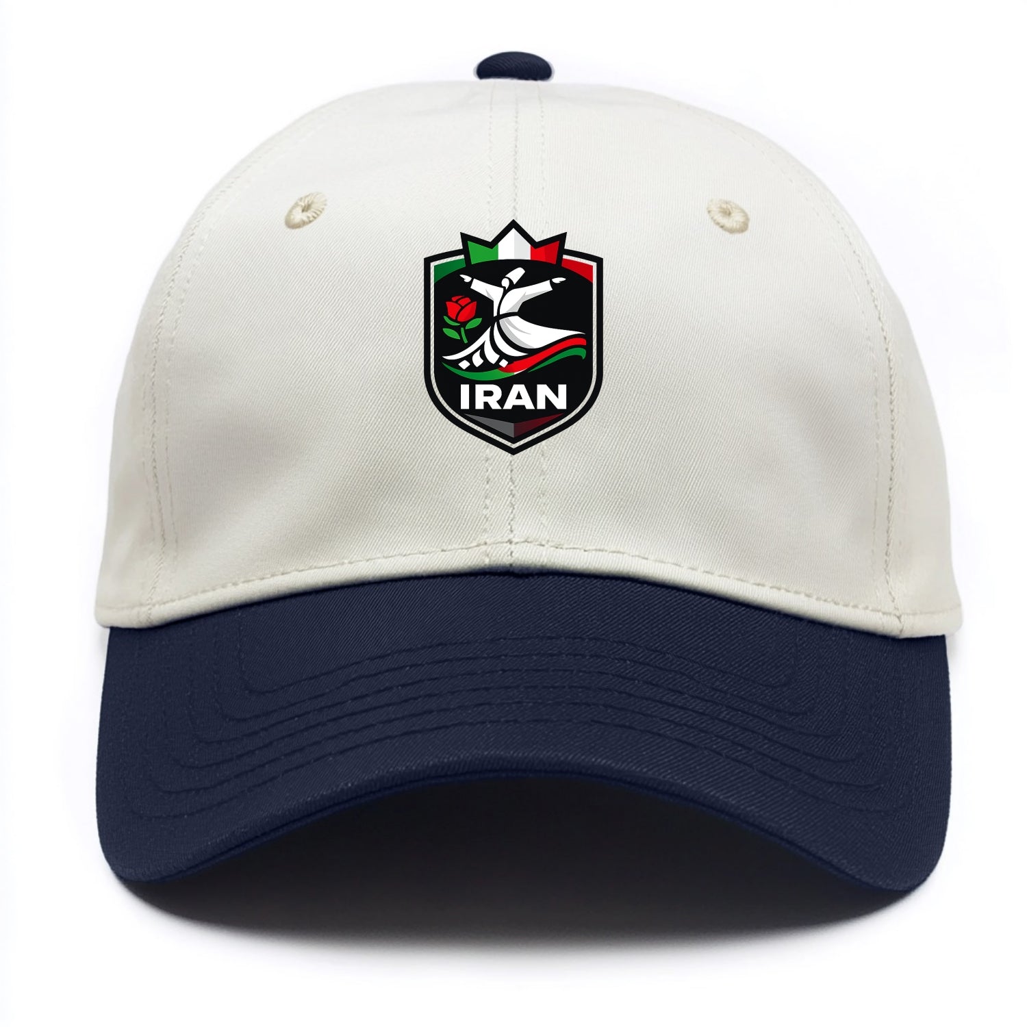 Iran Rumi Poetry Badge - Two Tone Cap - Navy