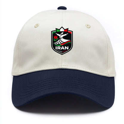 Iran Rumi Poetry Badge - Two Tone Cap - Navy