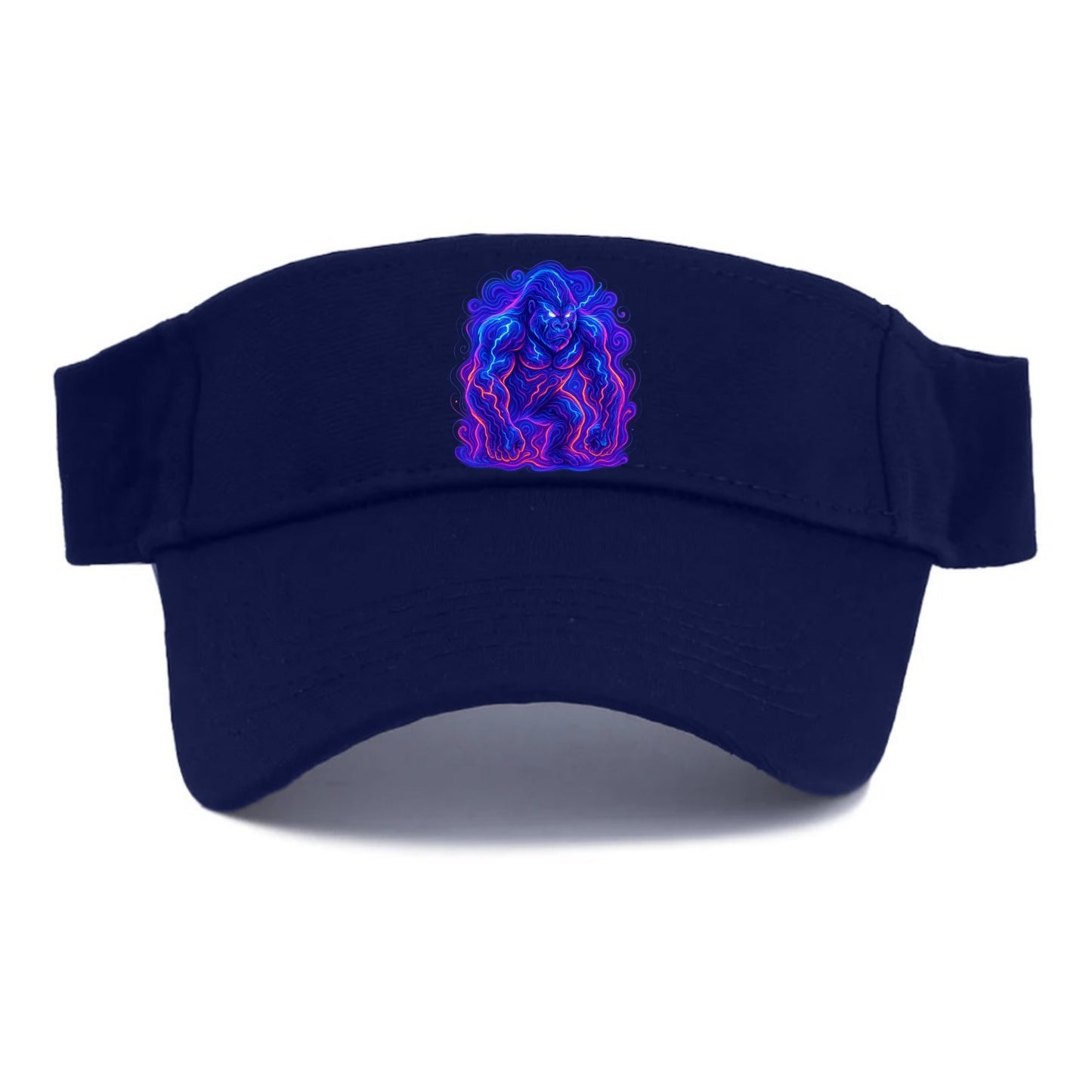 Mighty gorilla with electricity flowing through defined muscles, lightning bolt patterns in - Visor - Navy