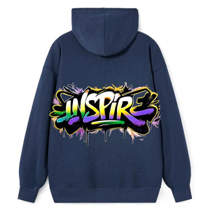 Bold typography design - "INSPIRE" - motivating others, being the spark - Classic Pullover Hoodie - Navy