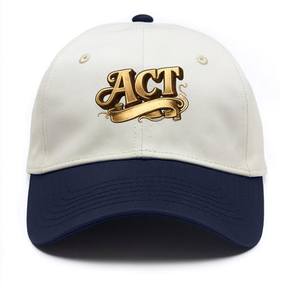 Bold typography design - "ACT" - take action, do something - Two Tone Cap - Navy