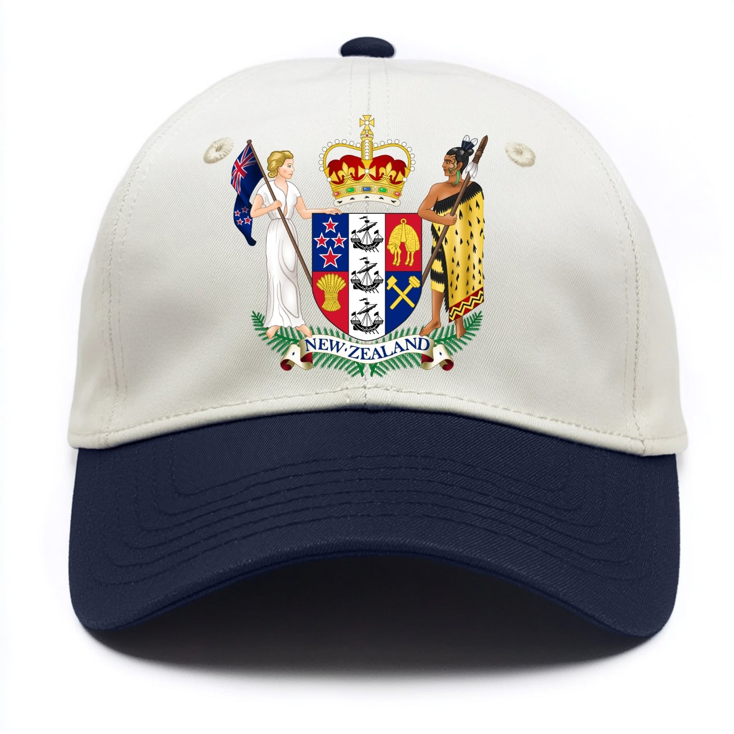Coat Of Arms Of New Zealand - Two Tone Cap - Navy