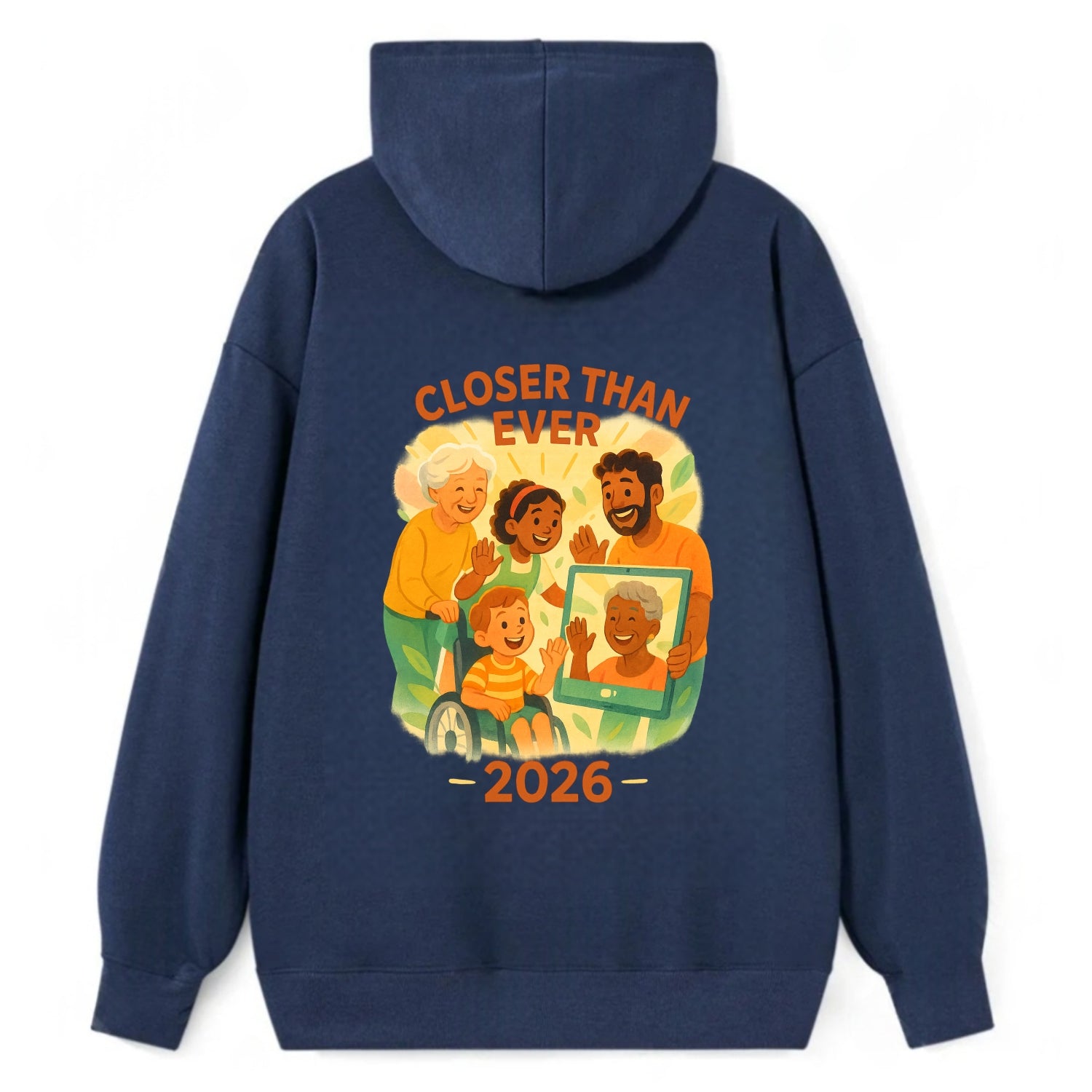 Technology bringing distant families together - "Closer Than Ever" - - Classic Pullover Hoodie - Navy