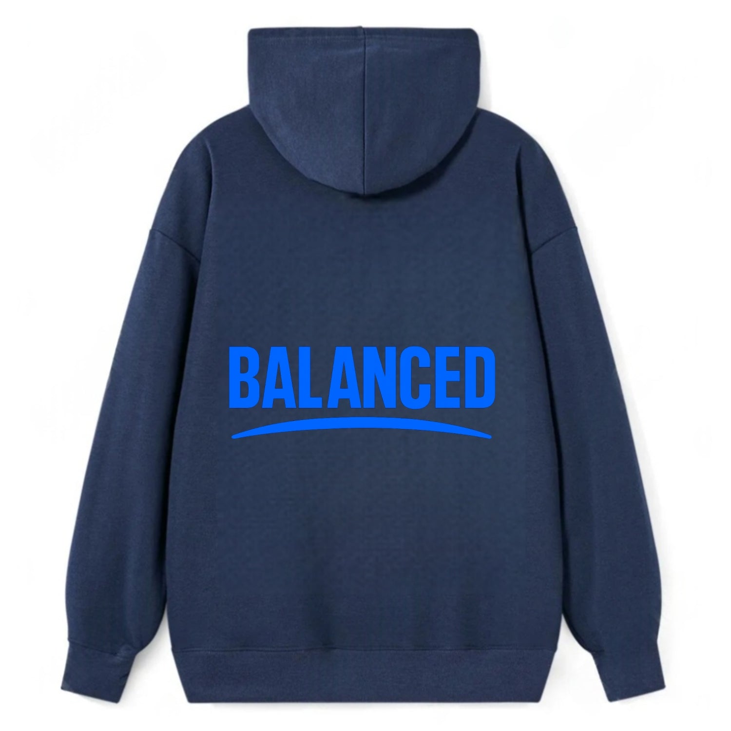 Bold typography design - "BALANCED" - harmony, equilibrium, centered life - Classic Pullover Hoodie - Navy