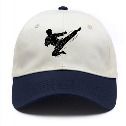 Korean taekwondo flying kick - Two Tone Cap - Navy