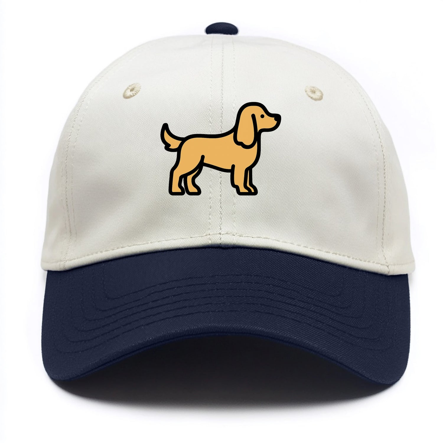 Cocker Spaniel - Golden colored flat side profile - Two Tone Cap - Navy