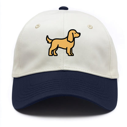 Cocker Spaniel - Golden colored flat side profile - Two Tone Cap - Navy