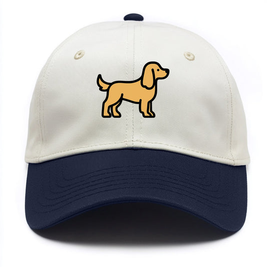Cocker Spaniel - Golden colored flat side profile - Two Tone Cap - Navy