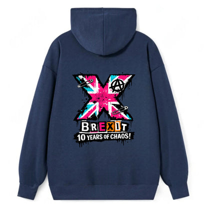 X YEARS | Roman numeral X massive | Union Jack fill pattern | Bold - Classic Pullover Hoodie - Navy