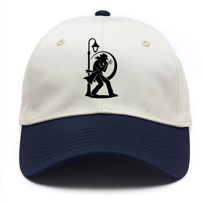 Blues harmonica player under streetlight - Two Tone Cap - Navy