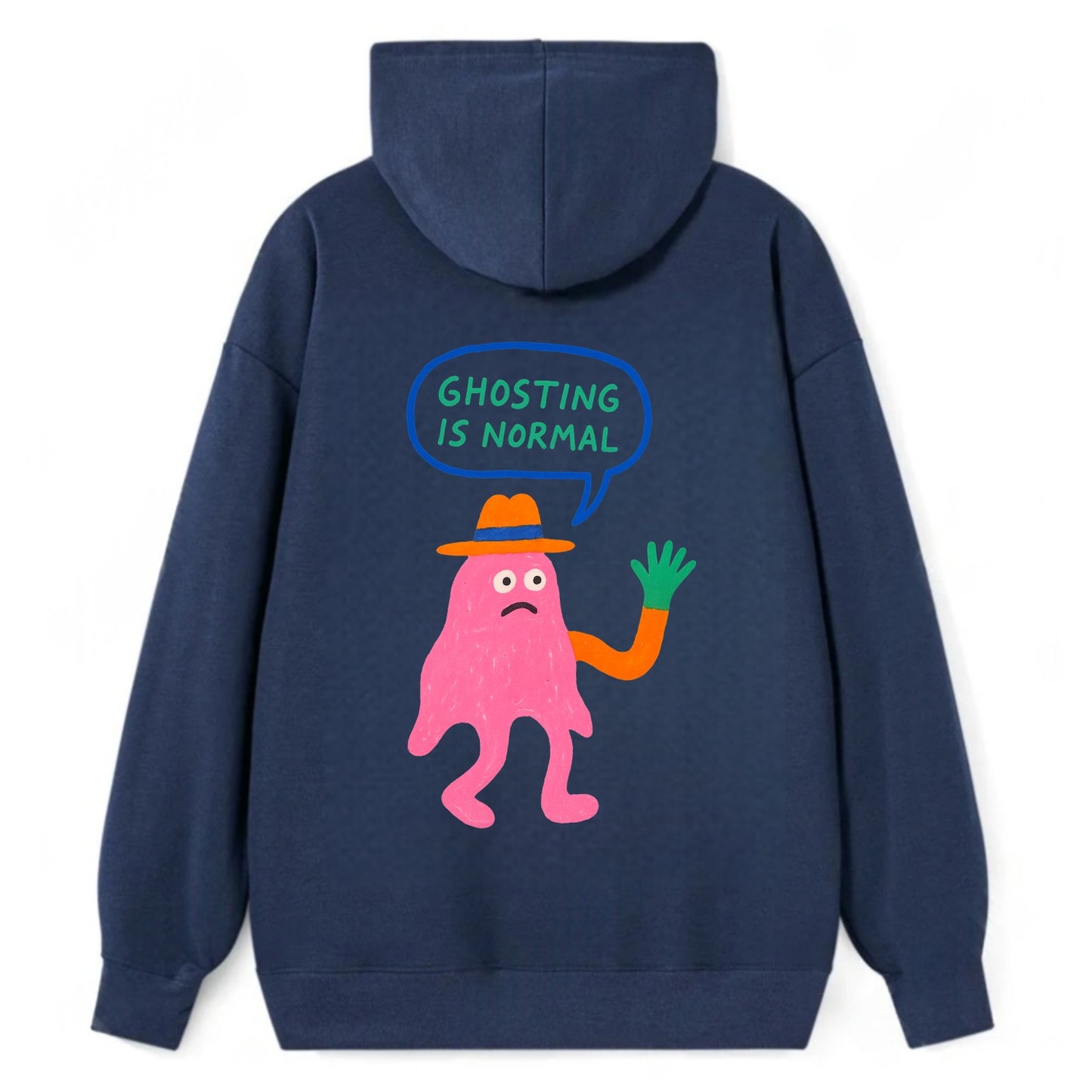 GHOSTING IS NORMAL | Transparent ghost texting - Classic Pullover Hoodie - Navy