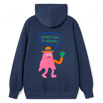 GHOSTING IS NORMAL | Transparent ghost texting - Classic Pullover Hoodie - Navy