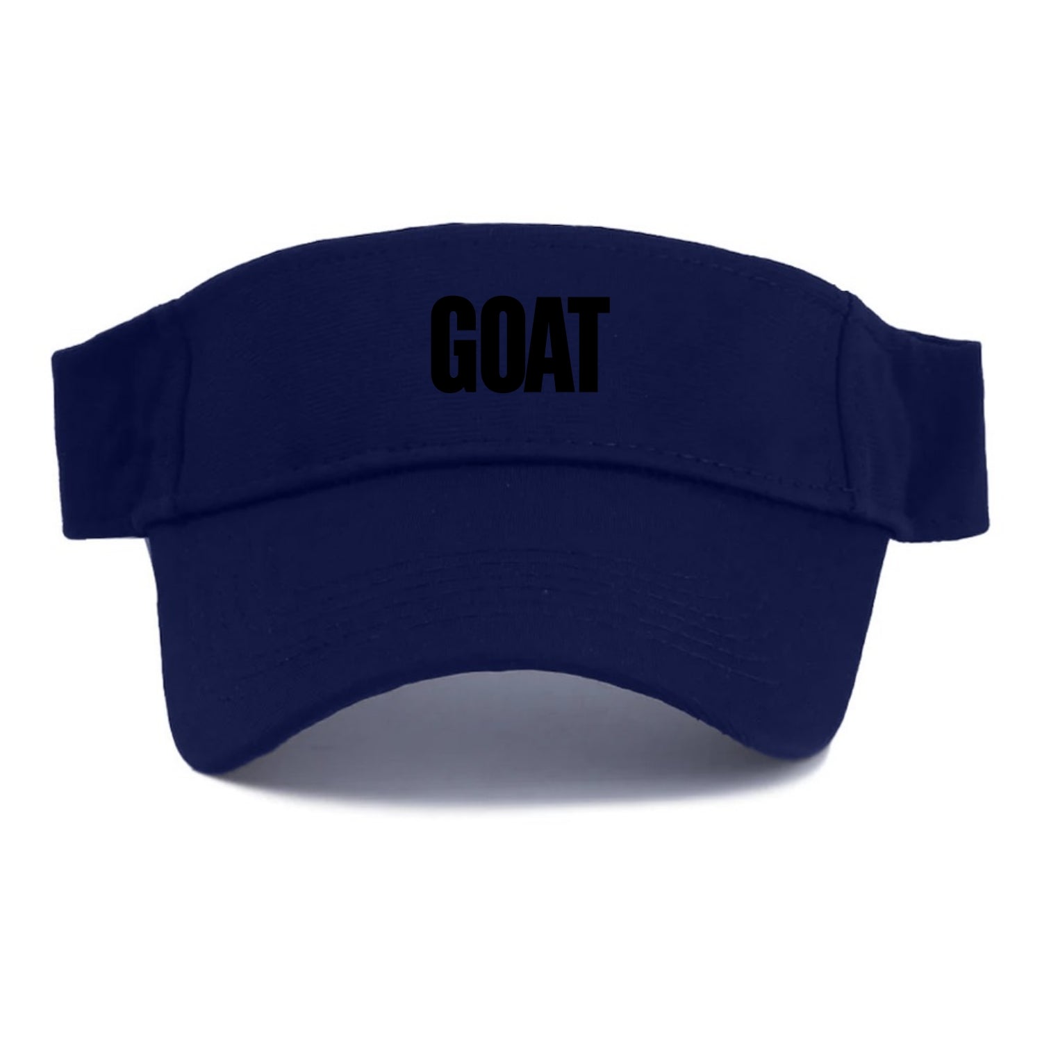 Bold typography design - "GOAT" - greatest of all time - Visor - Navy
