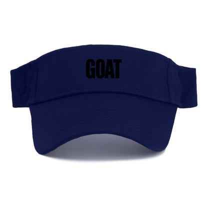 Bold typography design - "GOAT" - greatest of all time - Visor - Navy