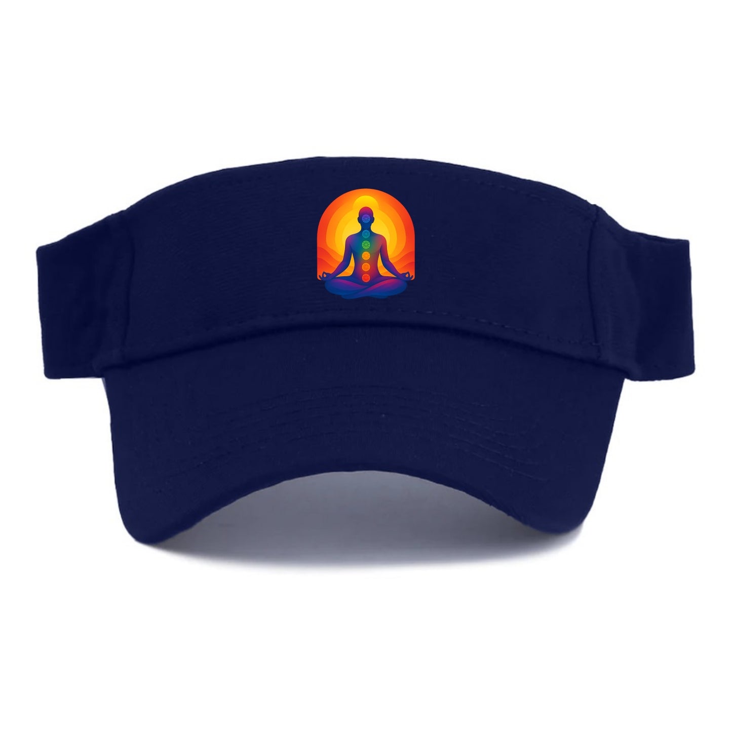 Sunset Meditation - Figure in lotus pose Visor - Navy
