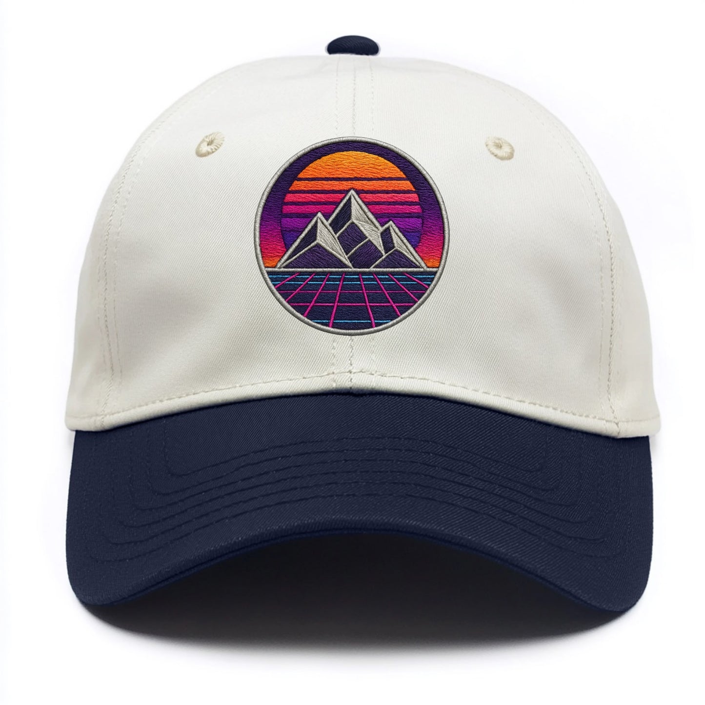 Retrowave Mountains - Two Tone Cap - Navy
